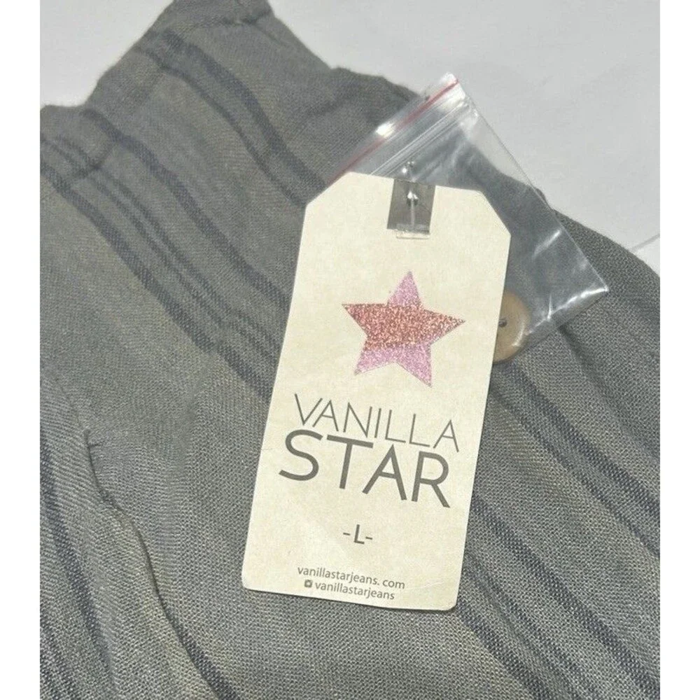 Vanilla Star Women's Striped Paperbag Waist Skirt Size Large NWT